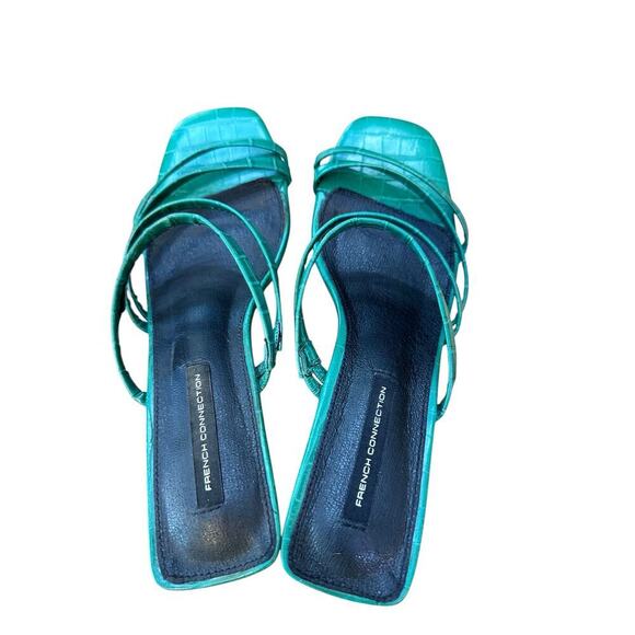French Connection Women's Green Snake Parker Strappy Low Heel Sandals Size 8.5 - Picture 9 of 9